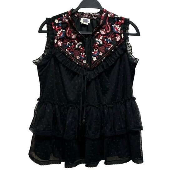 kate spade Camelia Embroidered Top Size Medium - Picture 2 of 10